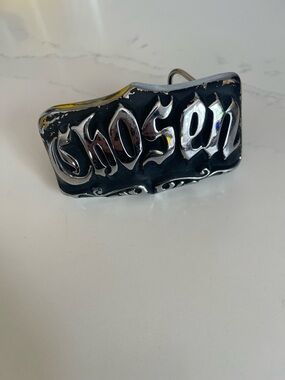 King Baby Studio Black and Silver 'Chosen' Belt Buckle
